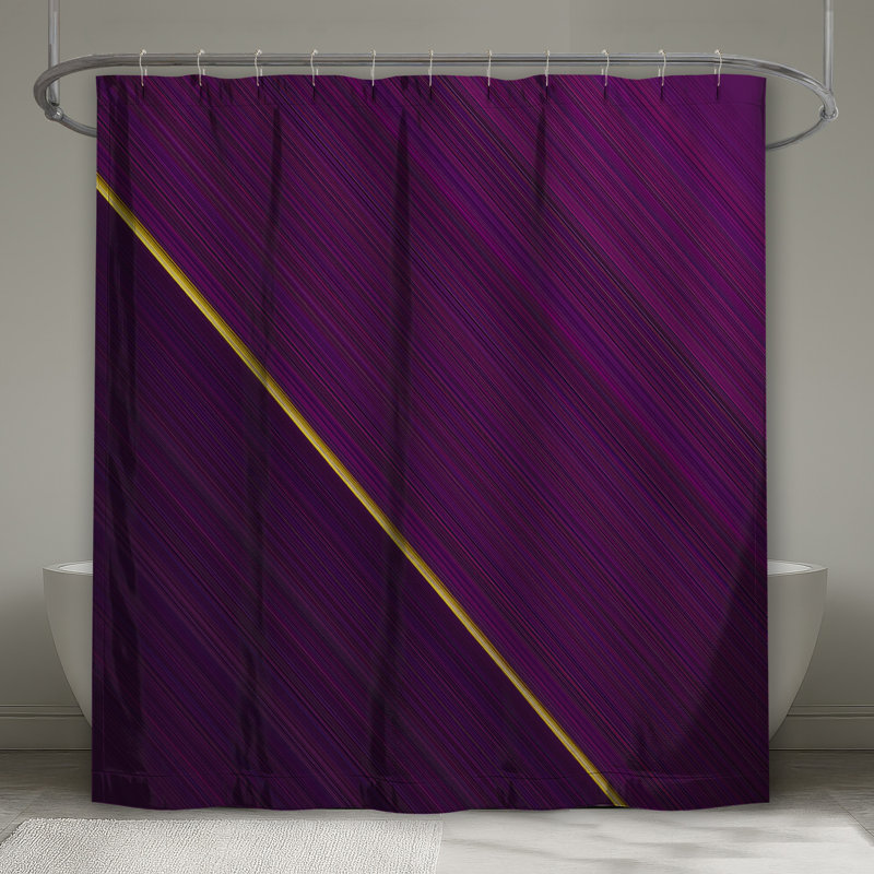 Rideaux de douche mauves à lignes diagonales très longs, 70in W x 93in H
