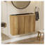 Armoire murale pliante en chêne 24 pouces Gloden - Installation brevetée en 1 minute, peu encombrante et facile à assembler, style moderne-657753941