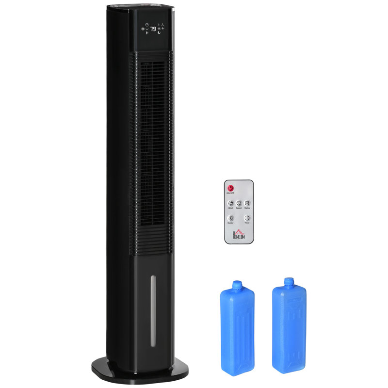 Refroidisseur par évaporation intérieur HomCom avec télécommande incluse, Noir