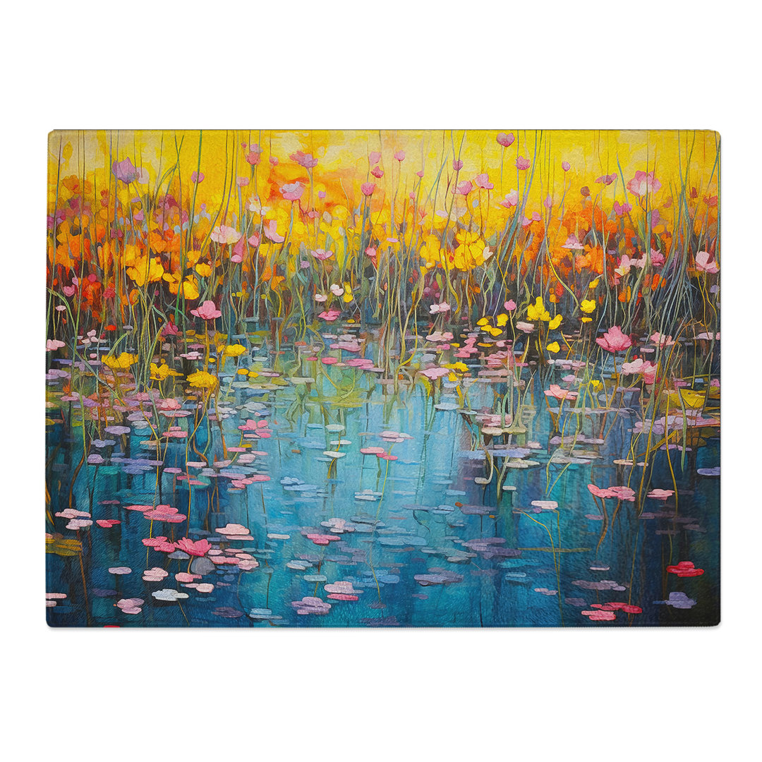 Pond Colour Field No.2  Glass Chopping Board