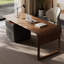 Bureau rectangulaire en bois manufacturé brun noisette-731561289-731561284