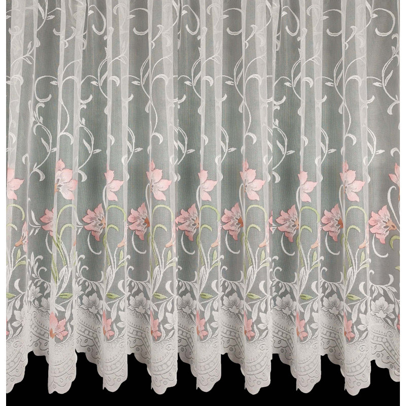 Painted Lace Slot Top Panel, 200cm Width x 160cm Drop, Pink