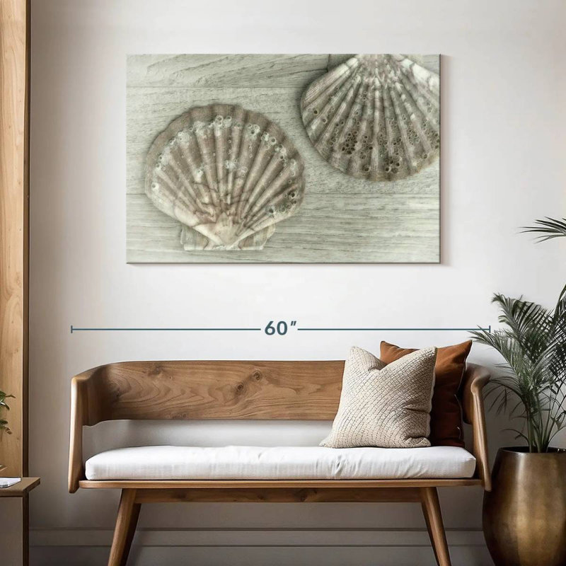 Deux très grandes coquilles de pétoncles Aletra, H 30 po x l 45 po