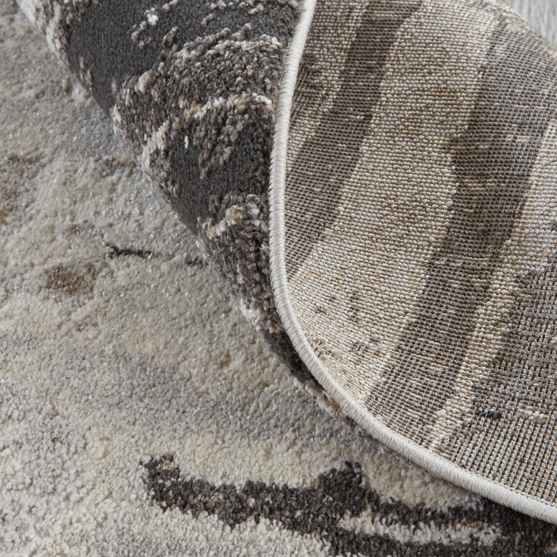 Tapis gris / gris anthracite à motif abstrait Queens Boulevard, Tapis de couloir 2 pi 10 po x 7 pi 10 po