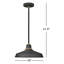Luminaire suspendu en forme de dôme à 1 lumière Bertram-475650529-475650531