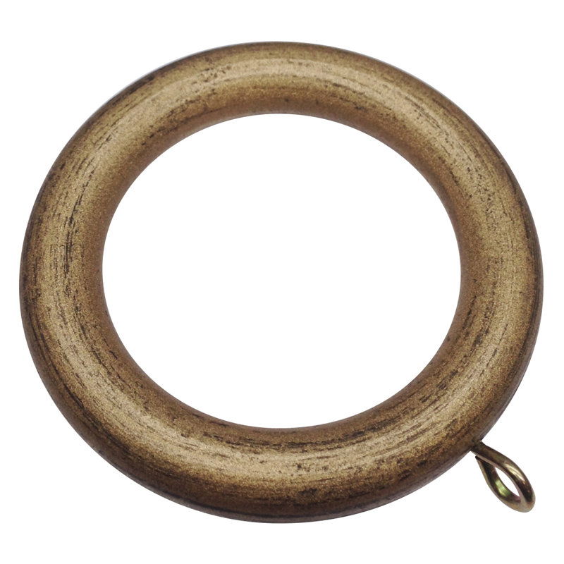Adhrit Wood Curtain Rings, 8.3cm H x 8.3cm W, White