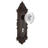 Victorian Plate with Decorative Keyhole and Crystal Egg & Dart Knob