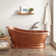 Paxton 59" Free Standing Copper Soaking Tub with Right Drain and Overflow