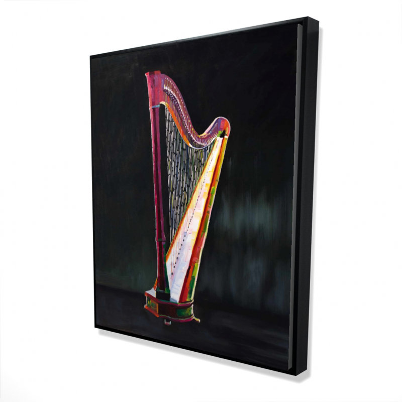 Colorful Realistic Harp 2 Print On Canvas