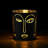  Theos 3" Abstract Face Black & Gold Glass Hurricane-1792567307