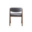 Keiki Grey Fabric & Walnut Finish Side Chair