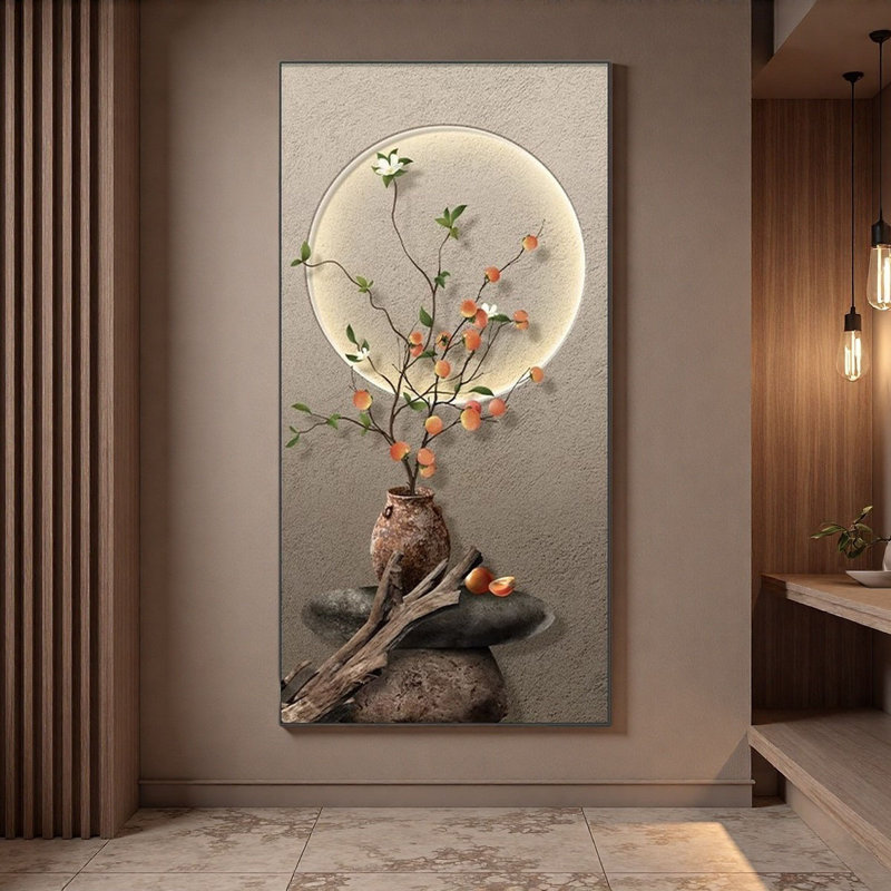 Décoration murale en porcelaine de cristal «Good Luck» de style rétro chinois