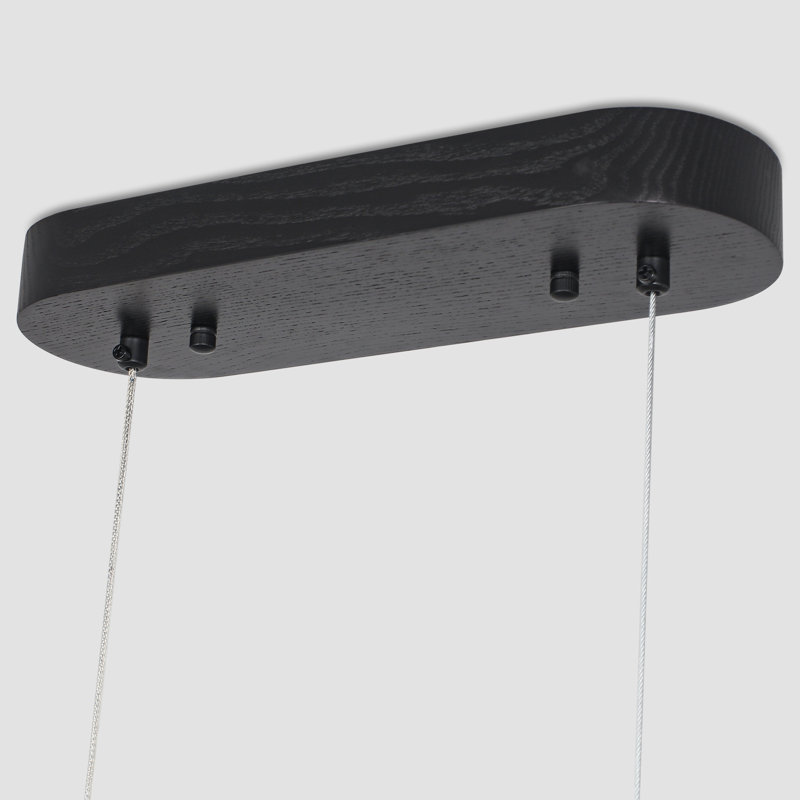 Rolde 1 - Light LED Kitchen Island Pendant, 70.87" H x 39.37" W x 4.64" D, Black