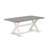 6 Piece Kitchen Table Set Contains a Rectangle Dining Table with X-Legs and 4 Baby Blue Linen Fabric Parson Chairs with a Bench, linen white-85265048-85265053