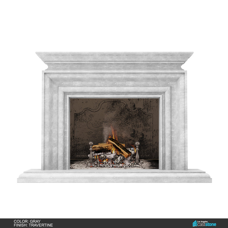 Napa Fireplace Surround, Travertine Gray