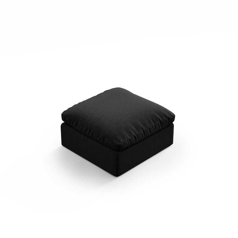Prespa Upholstered Ottoman, Black