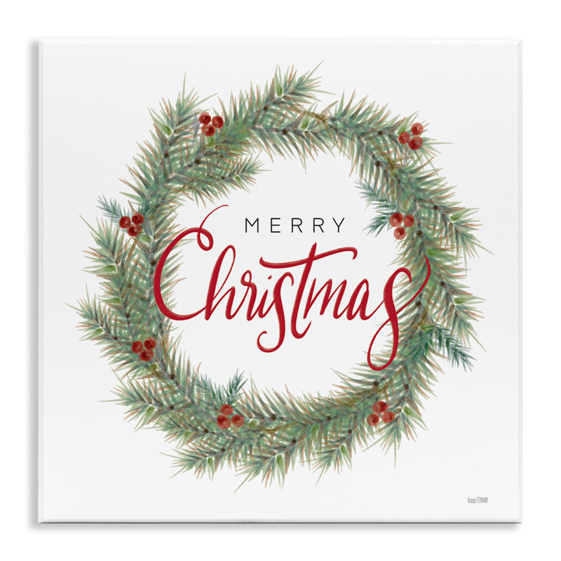 Art mural sur toile Traditional Merry Wreath par House Fenway