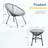 Acapulco-Inspired Patio Bistro Set with 2 Ergonomic Chairs & Tempered Glass Table-411283423