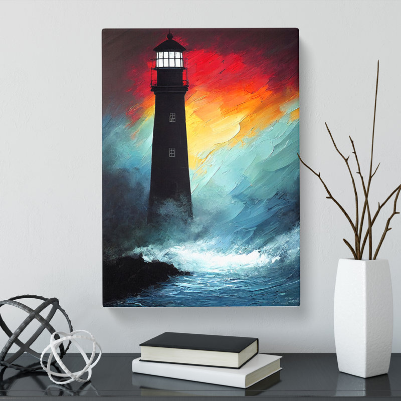 Lighthouse At Night Vol.2 - Wrapped Canvas, 60cm H x 40cm W x 3cm D