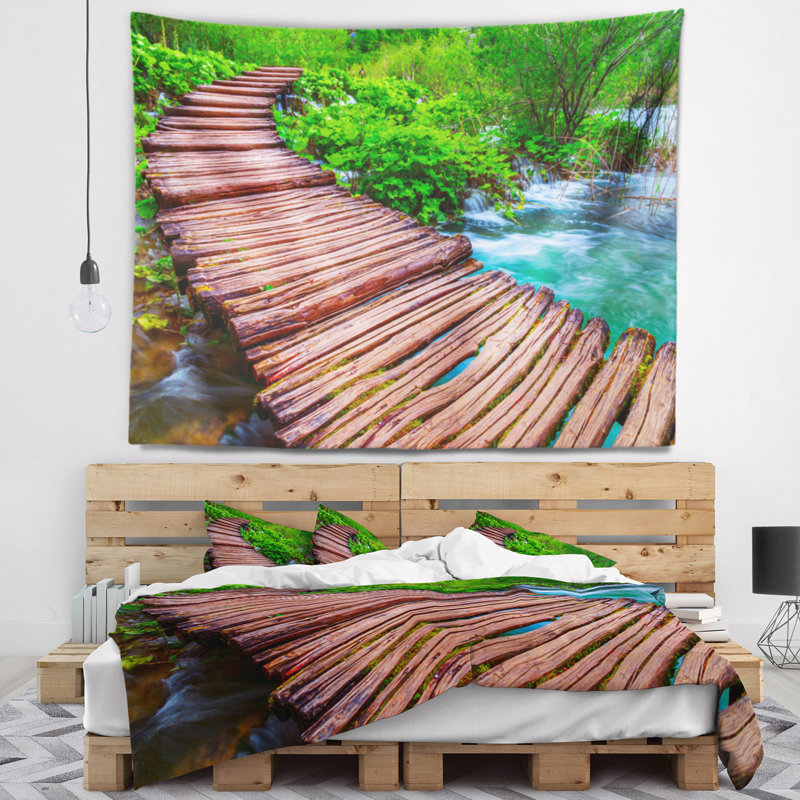 Photographie de paysage Schafer, pont en bois dans un parc national, H 32 po x l 39 po