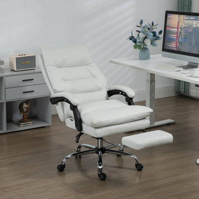 Chaise de bureau avec polyester, pivotante, soutien lombaire, massage, hauteur réglable, appui-tête, repose-pieds