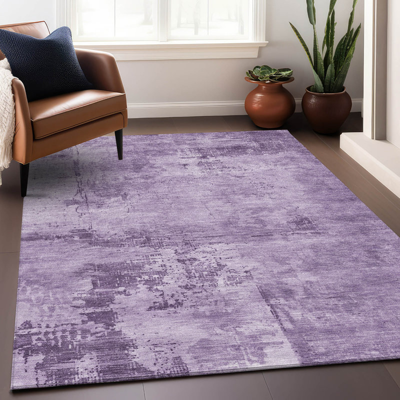 Tapis mauve lavable intérieur / extérieur Cassiva , 8 pi x 10 pi