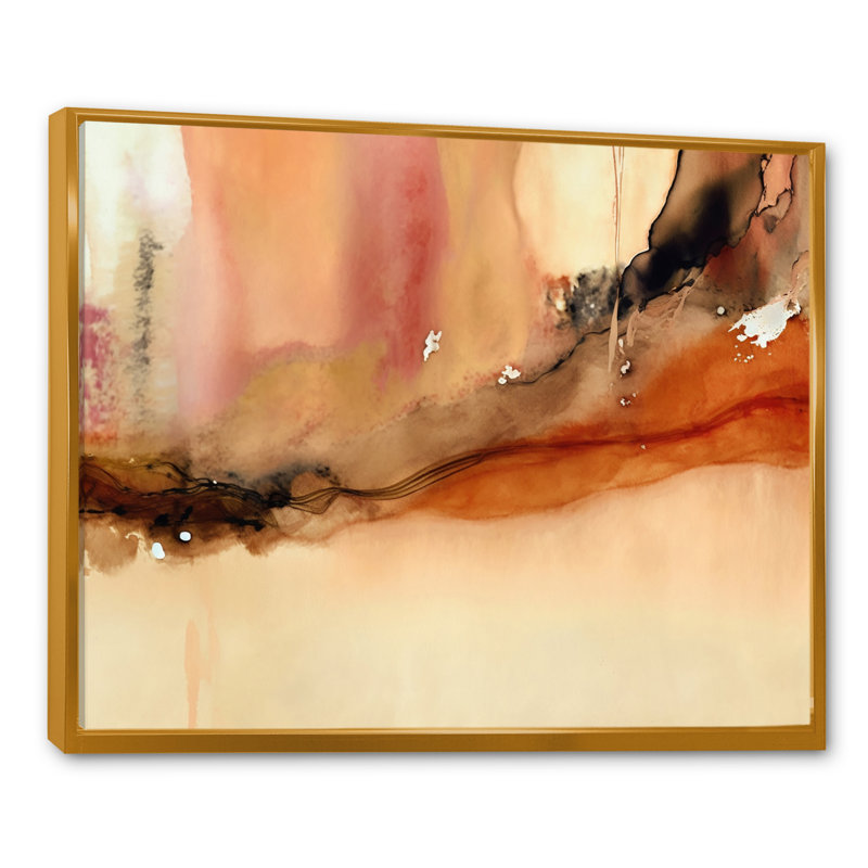 «Liquid Earth Tones VI», reproduction sur toile, L 40 po x H 30 po, Toile avec cadre flottant or