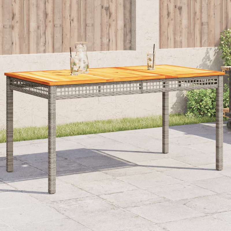 Swarthmore Metal Outdoor Dining Table , cm W cm D, 75cm H x 80cm W x 140cm D, Grey