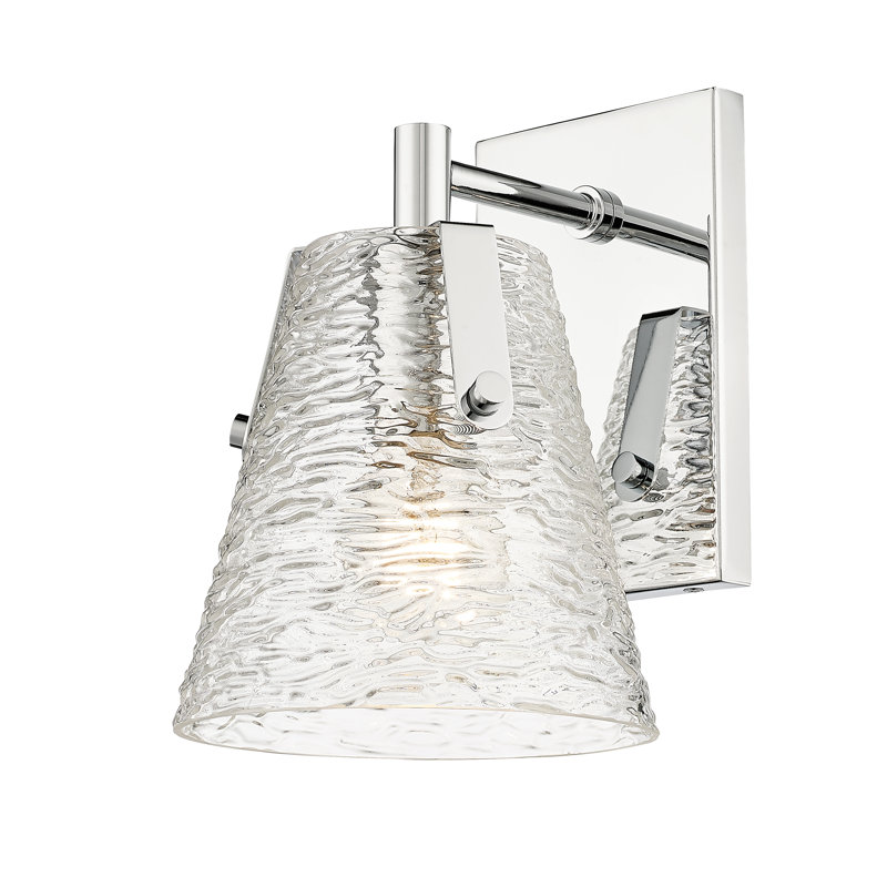 Applique murale en verre Groner, Chrome
