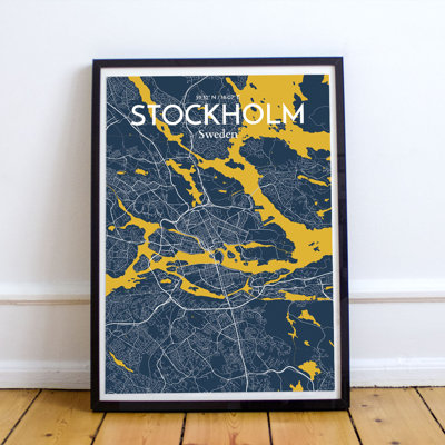 Stockholm City Map - No Frame Print