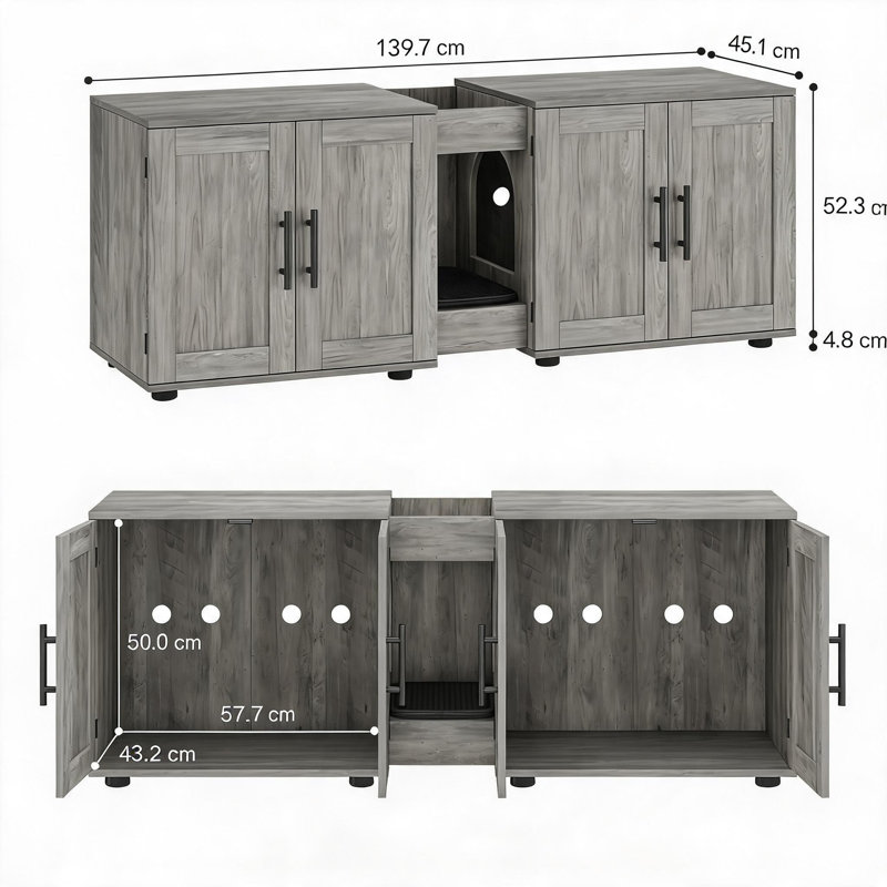 Litter Box Enclosure, Grey