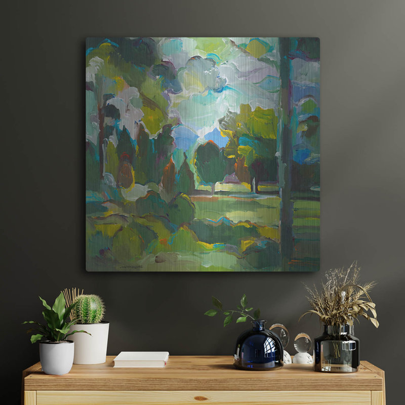 «Valley of Green» par Hooshang Khorasani, art mural en métal, H 24 po x l 24 po