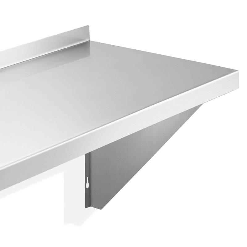 KUTLER 48" Stainless Steel Wall Mounted Shelf with Backsplash