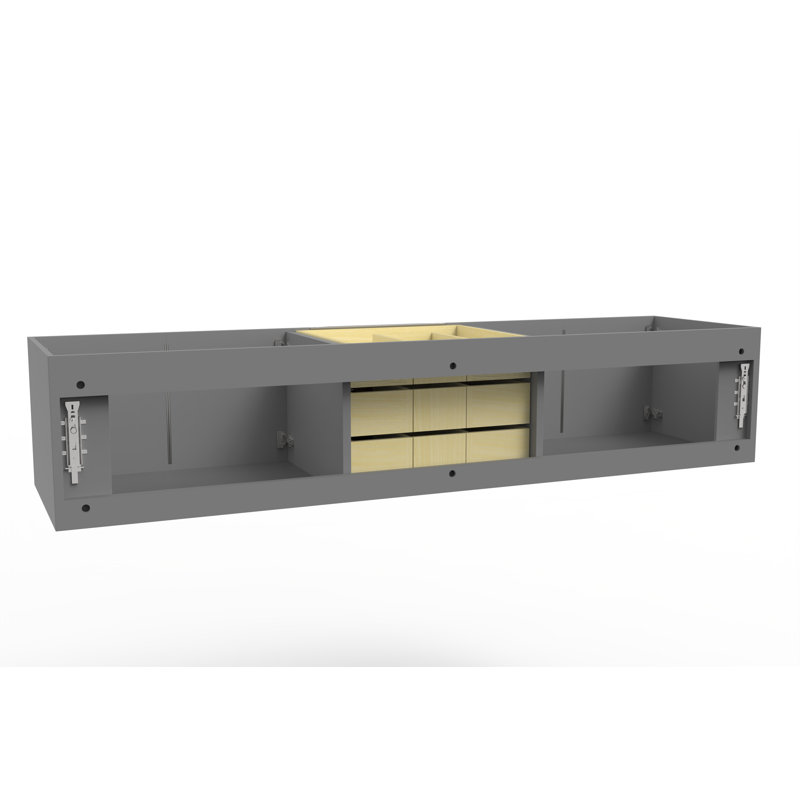 Alpine 72'' Wall-Mounted Single Vanity Base Only, Grey/Brushed Nickel