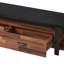 Console contemporaine en noyer et noir avec pieds en métal pour meuble télé de 55 po de style industriel noir, pouvant accueillir un écran plat