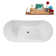 75" Streamline Soaking Freestanding Tub and Tray With Internal Drain