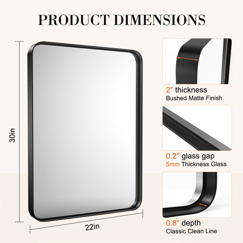 Miroir Khaysen, 30 po x 22 po
