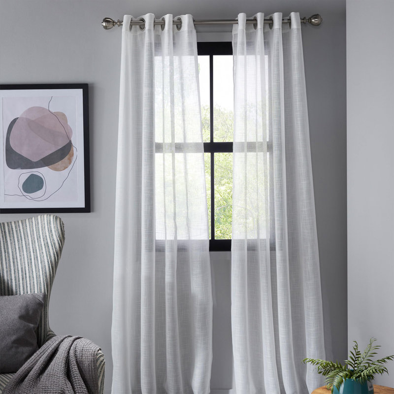  Sheer Curtains Long for Home Decoration Grommet & Lightweight Elegant Window Treatments with Light Filtering for Bedroom/Living Room( 2 Panels)