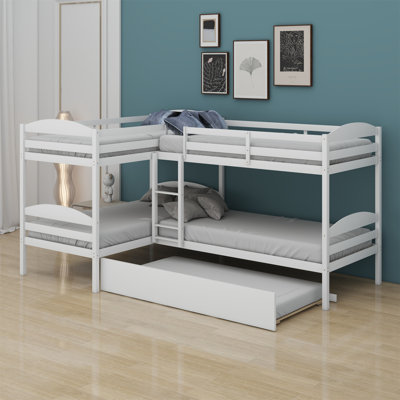 L-Shaped Bunk Bed With Trundle