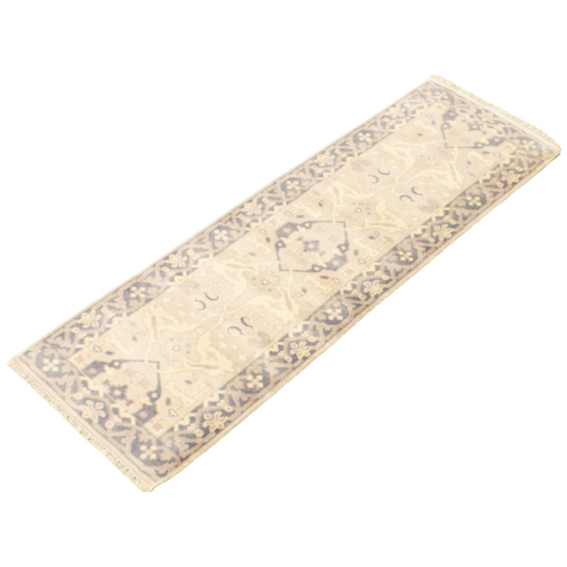 Tapis décoratif en laine de noué à la main New Age en laine gris/Ivoire 2 pi 7 po x 7 pi 10 po de conception unique Brynnly