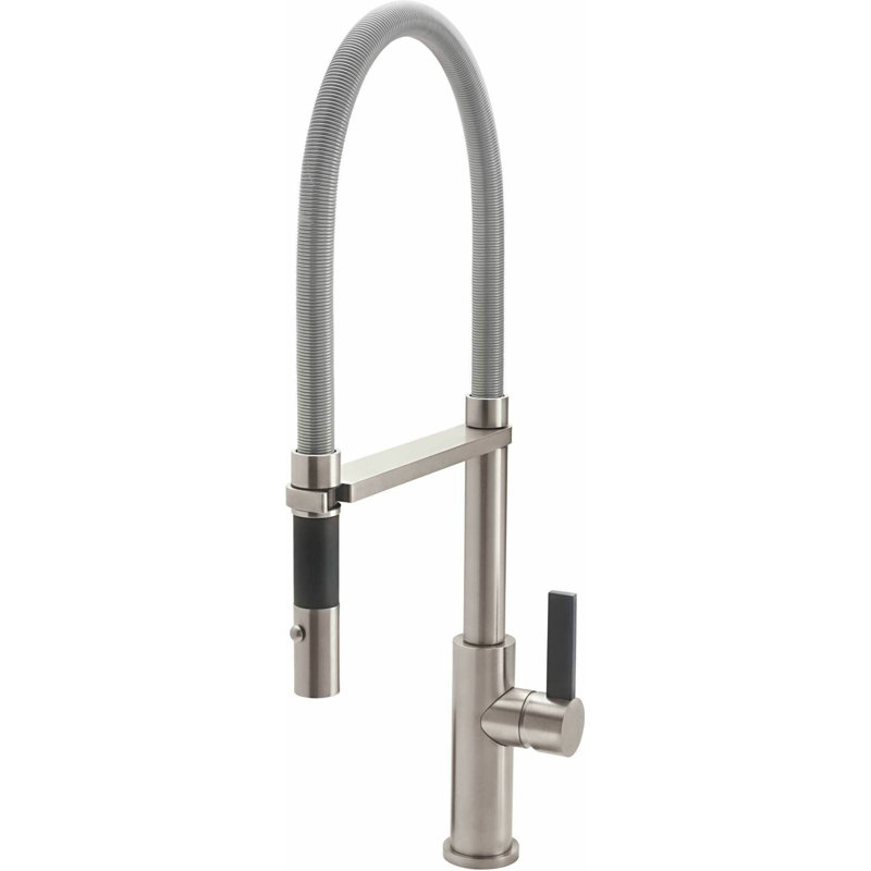 Corsano Contemporary Culinary Pull-Out Kitchen Button Sprayer with BFB Series Handle, Satin Nickel