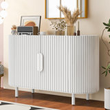 Curved Design Light Luxury Sideboard With Adjustable Shelves