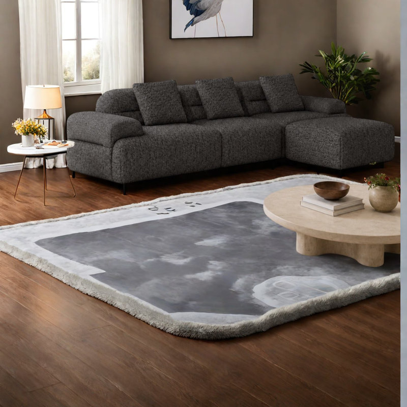 Canapé de coin moderne en velours côtelé gris foncé, style compression, pour la maison, Gris