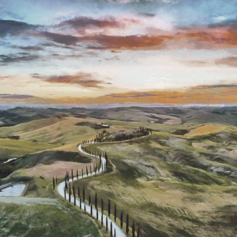 Modern Tuscany - Wrapped Canvas Painting, 30cm H x 30cm W x 3.8cm D
