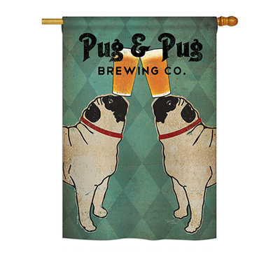 Carlin et carlin, la nature de l’infusion de tous les animaux est un polyester de 2 côtés 40 x 28 po. drapeau maison