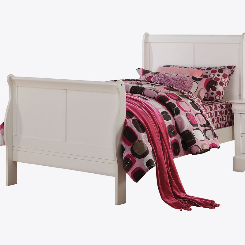 Lit, Bois massif et bois manufacturé, Double, Blanc