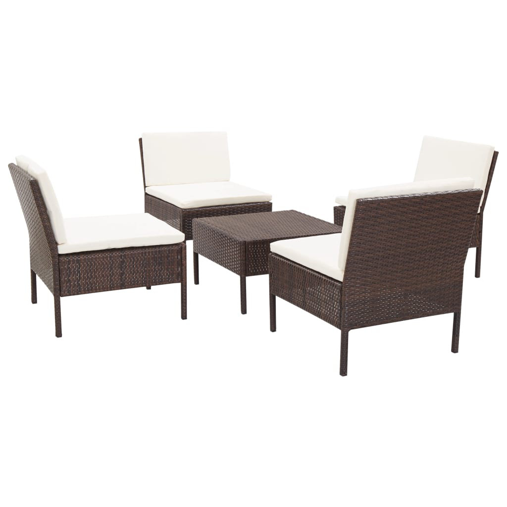 4-Sitzer Lounge-Set Kaad aus Polyrattan mit Polster