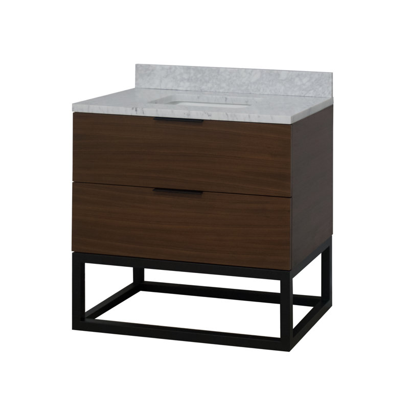 Chibuzor 36'' Free-standing Single Bathroom Vanity with Authentic Marble Vanity Top