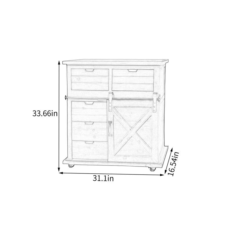 Multi-Drawer Cabinet with Rolling Base