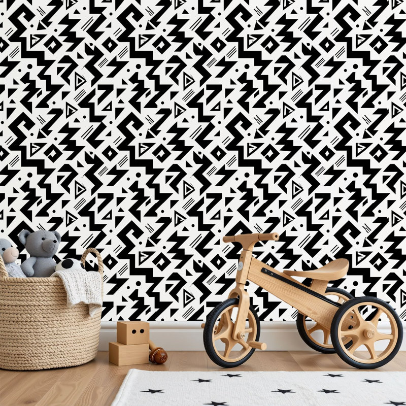 Papier peint peler et coller en PVC, revêtement mural auto-adhésif amovible avec nappes abstraites pied-de-poule, vêtements, chemises, literie, impression imperméable pour la décoration intérieure - rouleau